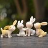 7Pcs Rabbit Statue Realistic Shape Cartoon Mini Sweet Expression Bunny Figurine for Garden