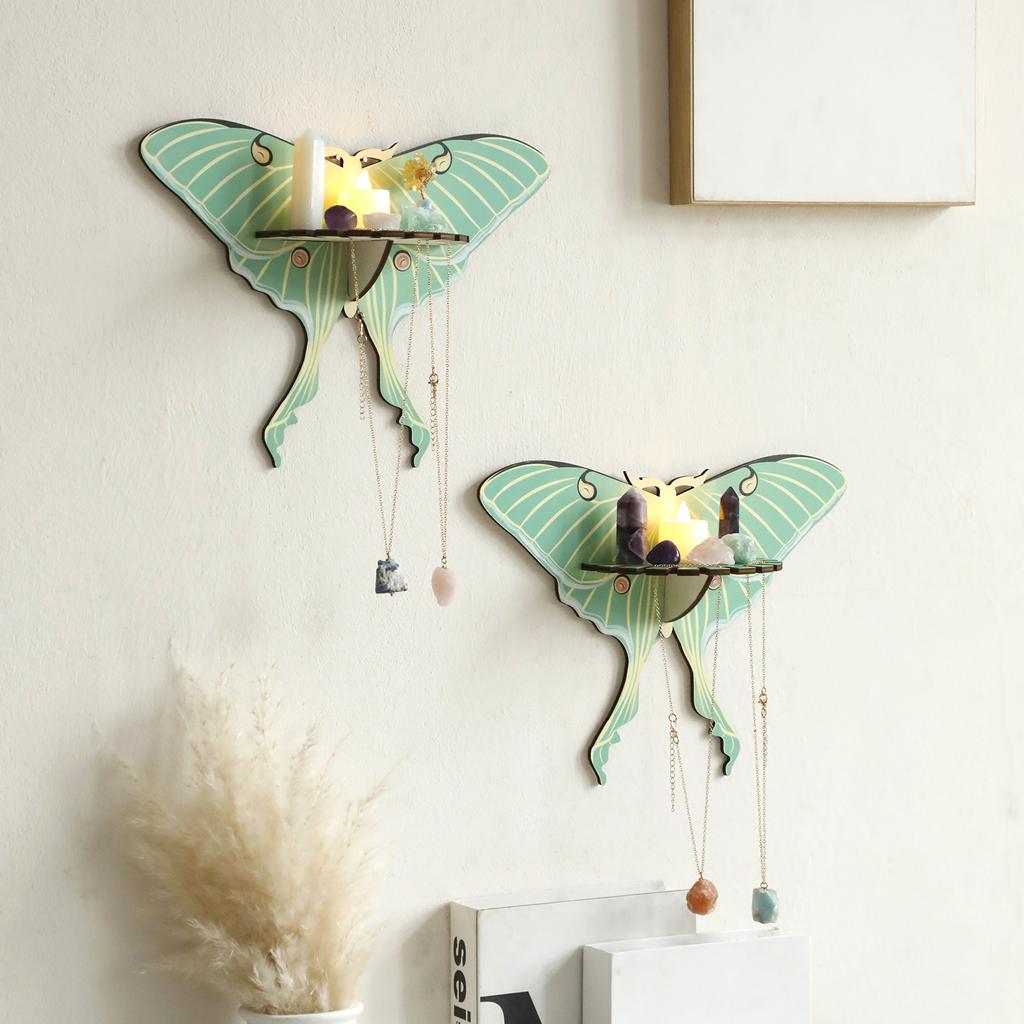 Schmetterling Wandregal Holz Schweberegale Boho Heimdekoration Ausstellungsständer Raumdeko Ästhetisch Frühling Heimdeko Geschenke