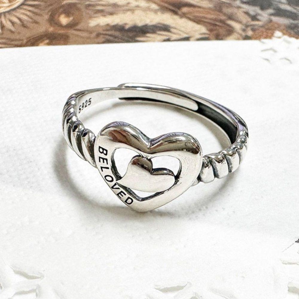 

Crown ring oil painting treatment size adjustment attractive chain silver ring off ring