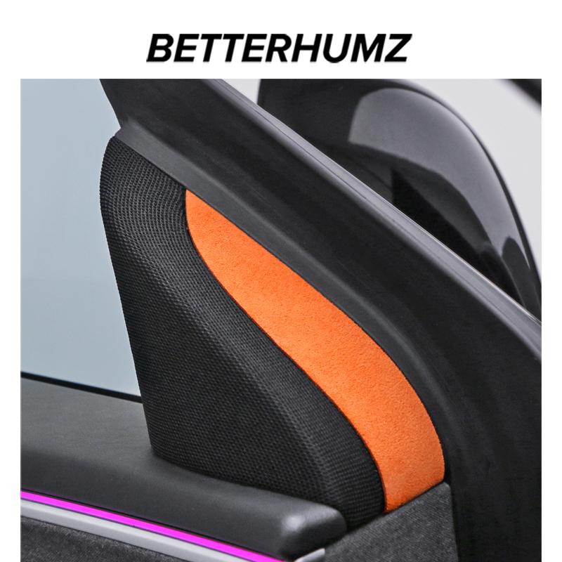 Betterhumz For Tesla 2018 Model 3 Highland Model Y Juniper 2025 Made of Alcantara Car Interior Door Speaker Decor Trim Stickers