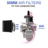 ZSDTRP 2pcs Motorcycle Air Filters 60mm 55mm 50mm Universal for Motorbike Cold Air Intake High Flow Washable Filter