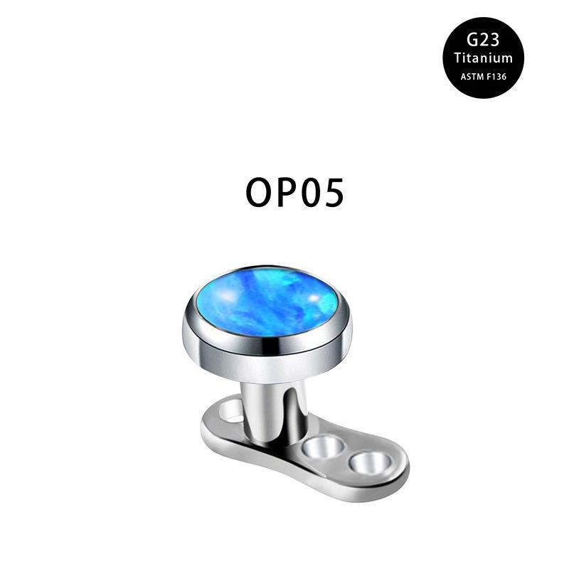 

Дермальный якорь из титана G23 имплантационного класса с опалом 3-5 мм, внутренняя резьба для пирсинга ключицы 3mm