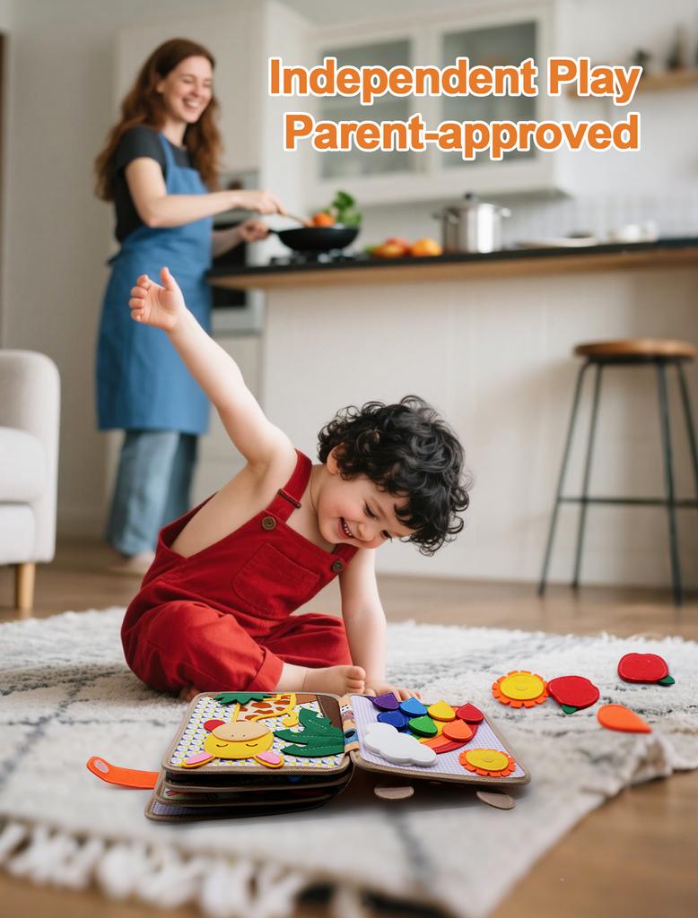 Montessori Spielzeug Giraffe Beschäftigt Bord 3D Filz Buch Für Feine Motor Fähigkeiten Frühen Bildung Gewohnheiten Wissen Entwicklung