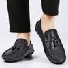 Crocodile Pattern Men Loafers Business Style Moccasins Genuine Leather Slip On Footwear Party Mens Boat Flats Tassel Walk Shoes
