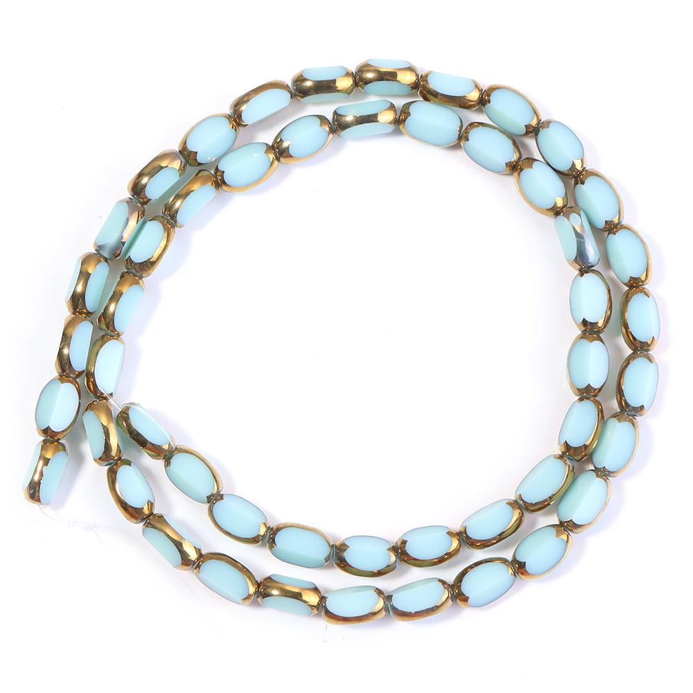 1 Strand 4x7mm Faceted Oval Crystal Beads Colorful Loose Spacer Glass Rice Beads For DIY Handmade Bracelet Necklace Accessories