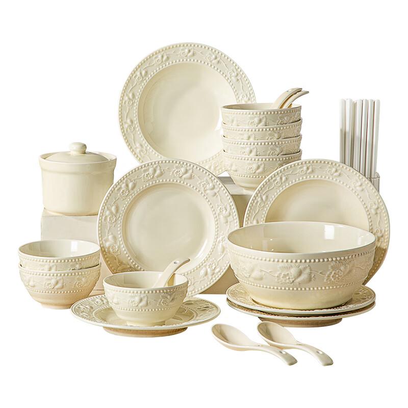 Kobach Chinese Ceramic Relief Dinnerware Set