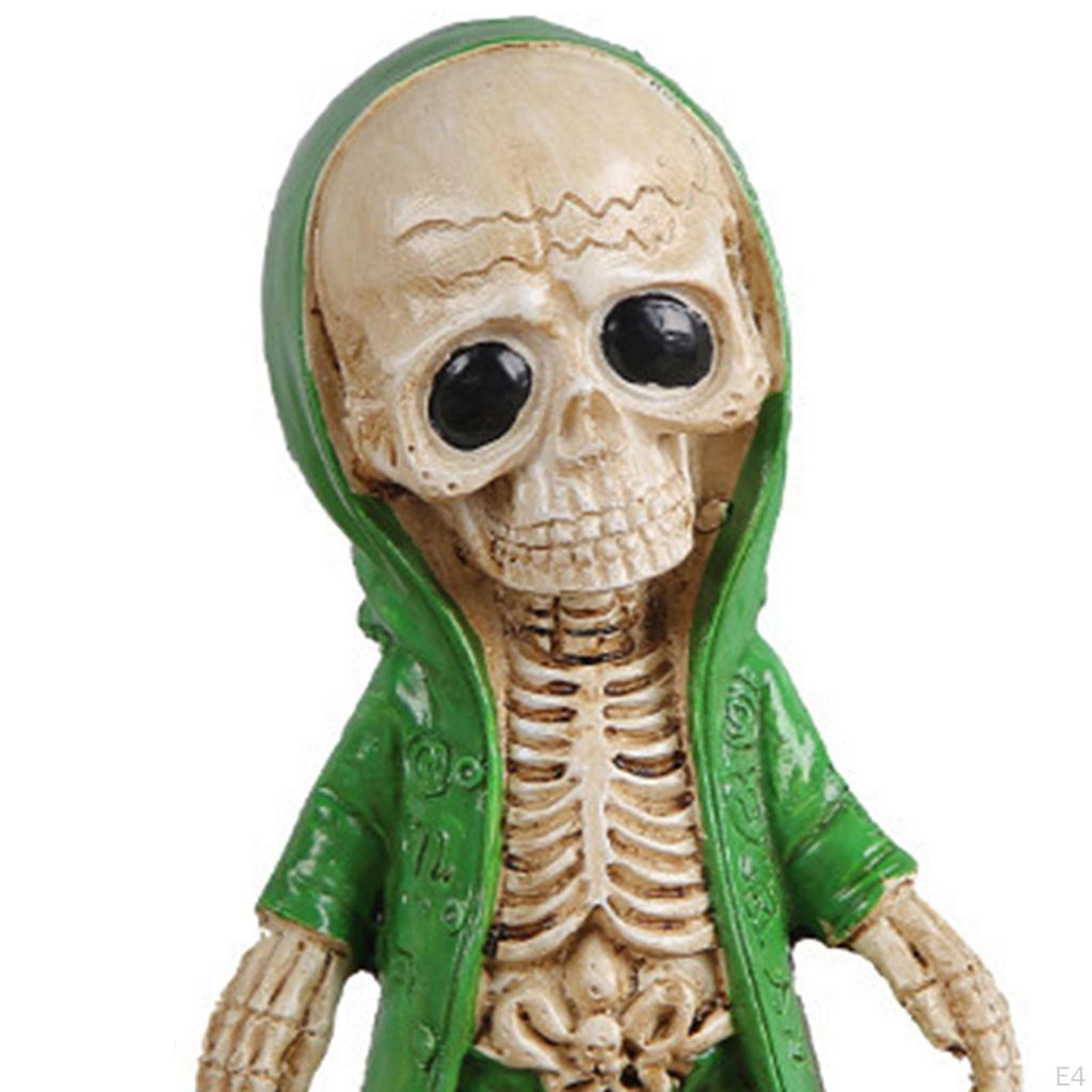 Cartoon Halloween Skeleton Figurine Statue Photography Props Resin Sculpture for