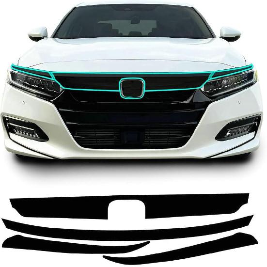 Front Grill Trim Chrome Delete Blackout Precut Vinyl Trim Stickers Fit for Honda Accord 2018 2019 2020 2021 2022