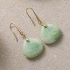 Luxury natural stone water drop earrings, simple luxury plated real gold earrings, French retro women's earrings.