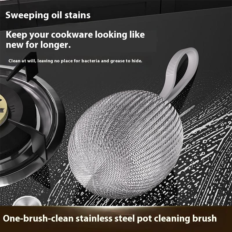 1/3/6 Pcs Grease Removal Tool Steel Wool Ball Stainless Steel Dishwashing Balls For Heavy-Duty Remove Grease Burnt Stains Kitchen