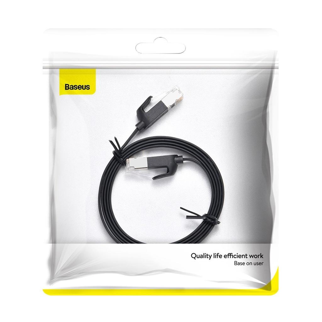 Flat Network Cable Baseus High Speed, Ethernet Rj45, Gigabit, Cat.6, 1M (Black)