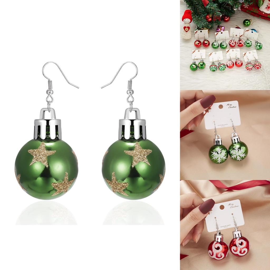 Christmas Snowflake Star Resin Earrings With Electroplated Finishes For Women