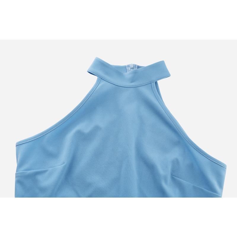 Dámské Sexy Obepínající Boky Štíhlé Stojáček Bez Rukávů Volánky Rybí Ocas Šaty Šaty