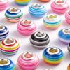 10/20/30/50pcs Resin Rainbow Stripe European Bead Large Hole Colored Resin Craft Bead Spacer Bead DIY Bracelet Snake Chain Jewelry Making
