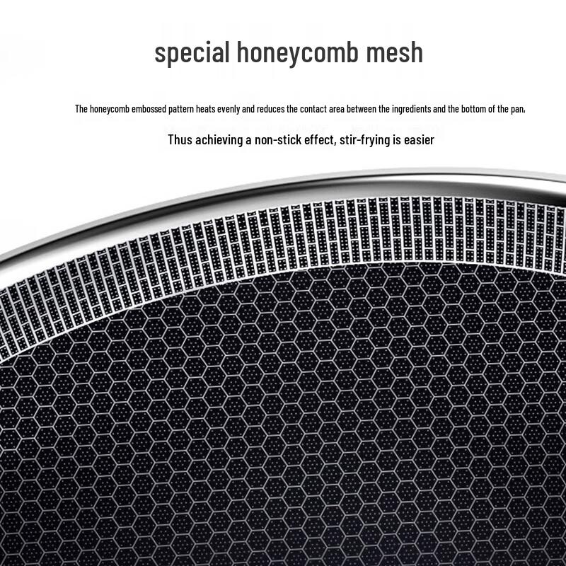 KOBACH 304 Stainless Steel Honeycomb Non-stick Wok