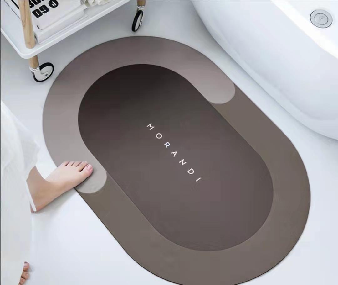 Non slip Water Absorbing Bath Mat Soft Diatomite Foot Mat Bath Tub Shower Mat (Chocolate,400MMx600MM) шоколадный