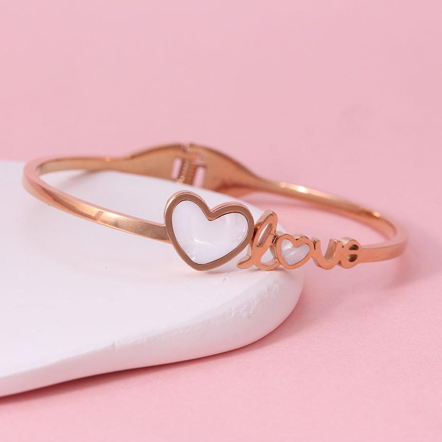 European & American Style Heart Stainless Steel LOVE Women's Luxury Bracelet