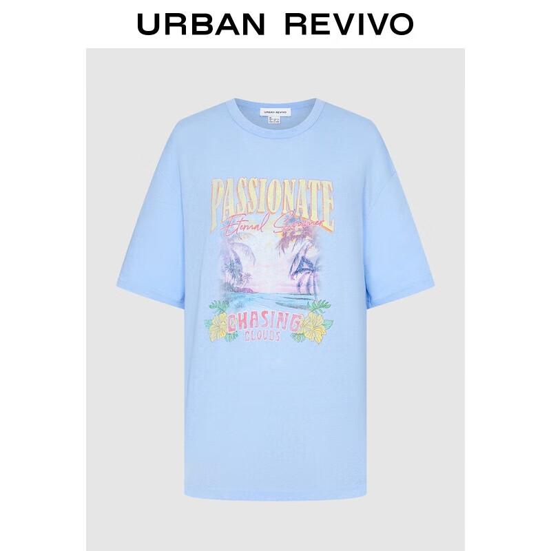 UR 2025 Autumn Women s Printed Round Neck Short Sleeve T-Shirt M