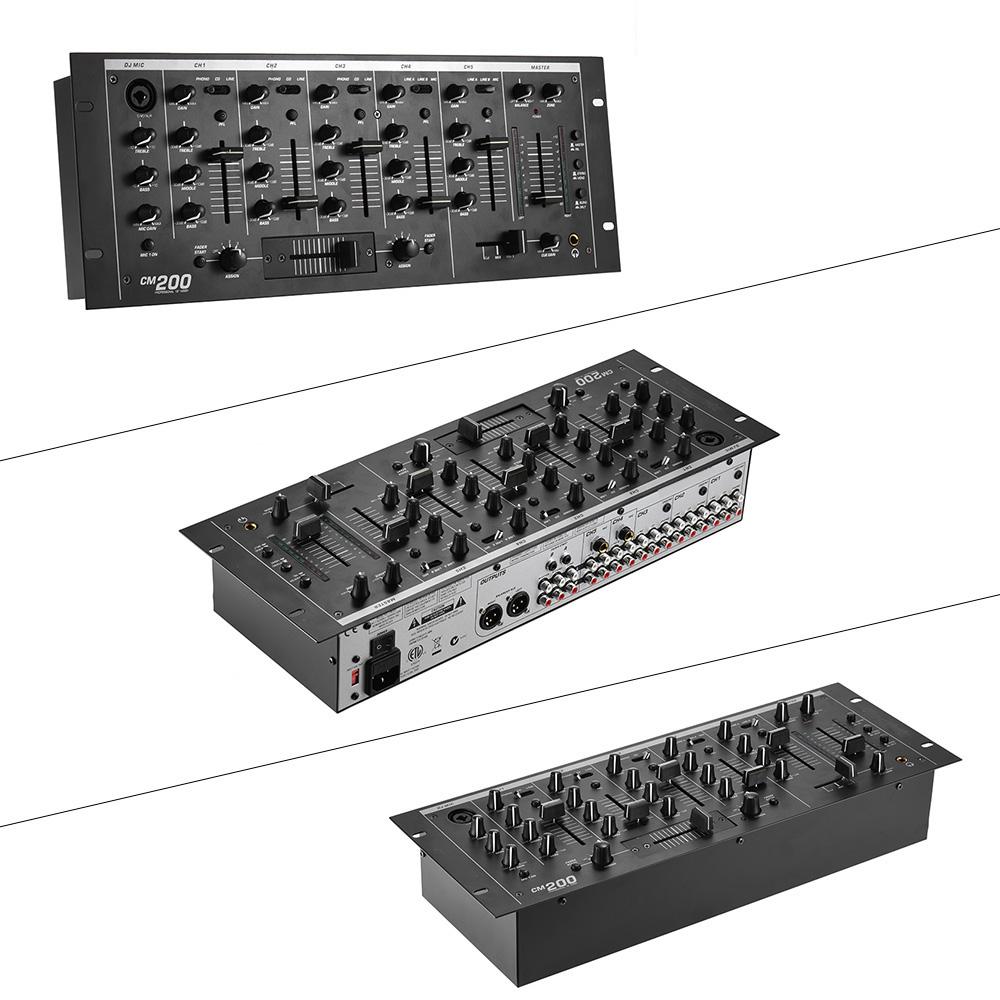 Professional 5-Channel DJ Rack Mount Stereo Mixer Mixing Console