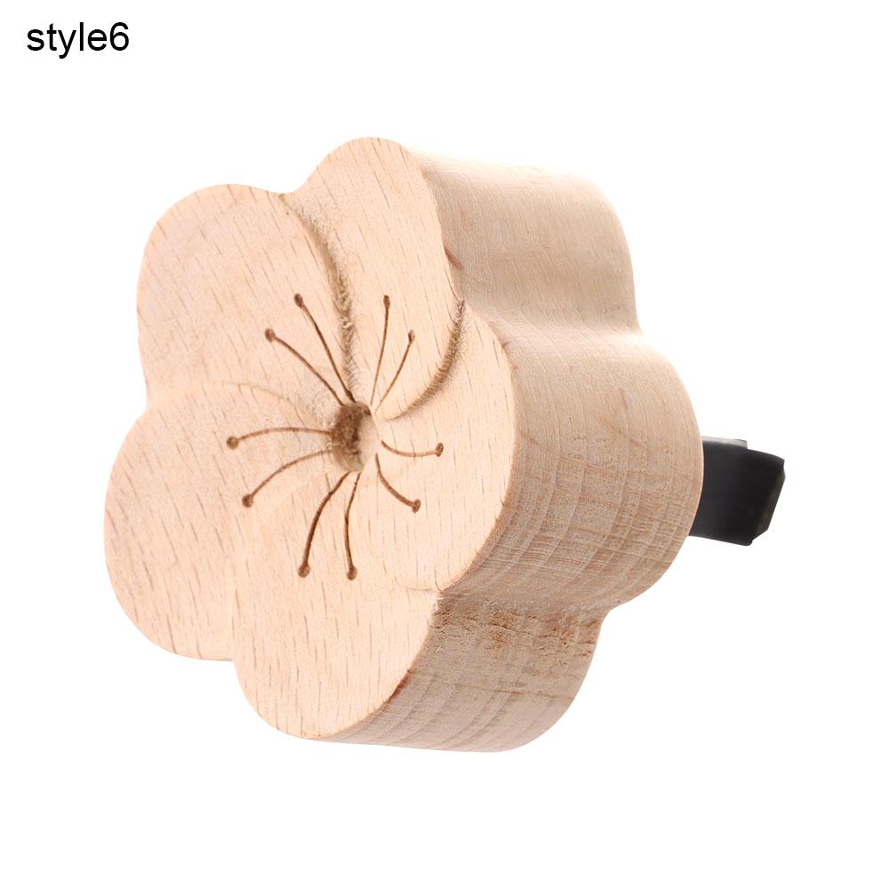 1Pc Diffused Wood Aroma Essential Oil Diffuser Essential Oil For Sleep Flower Shape Wooden Essential Oil Aromatherapy Car Supply
