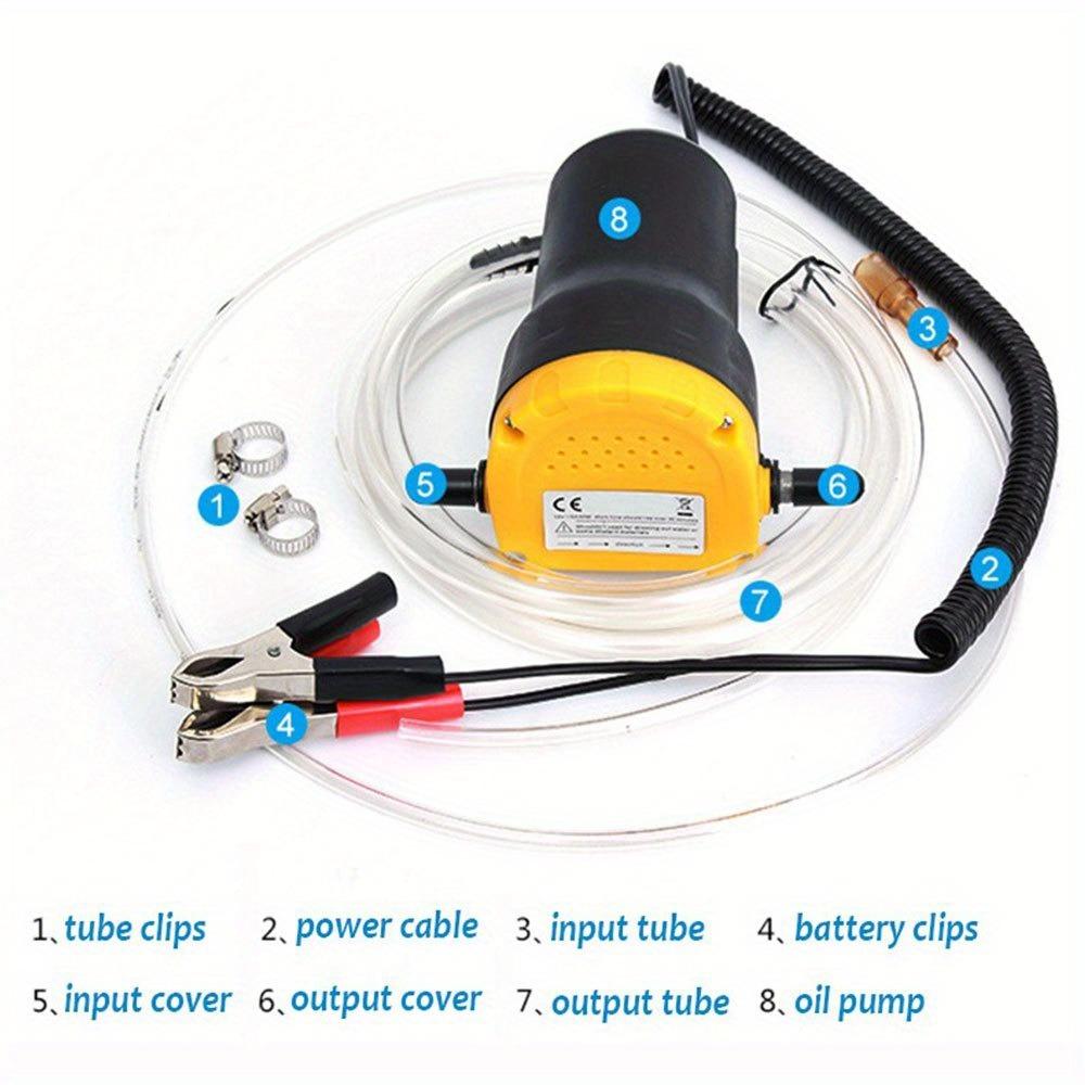 Pompa di Trasferimento Estrattore Elettrico di Olio per Auto 12V Pompa di Aspirazione Fluido Olio Grezzo Estrattore di Olio per Motore a Carburante Mini, per Auto Barca Motocicletta