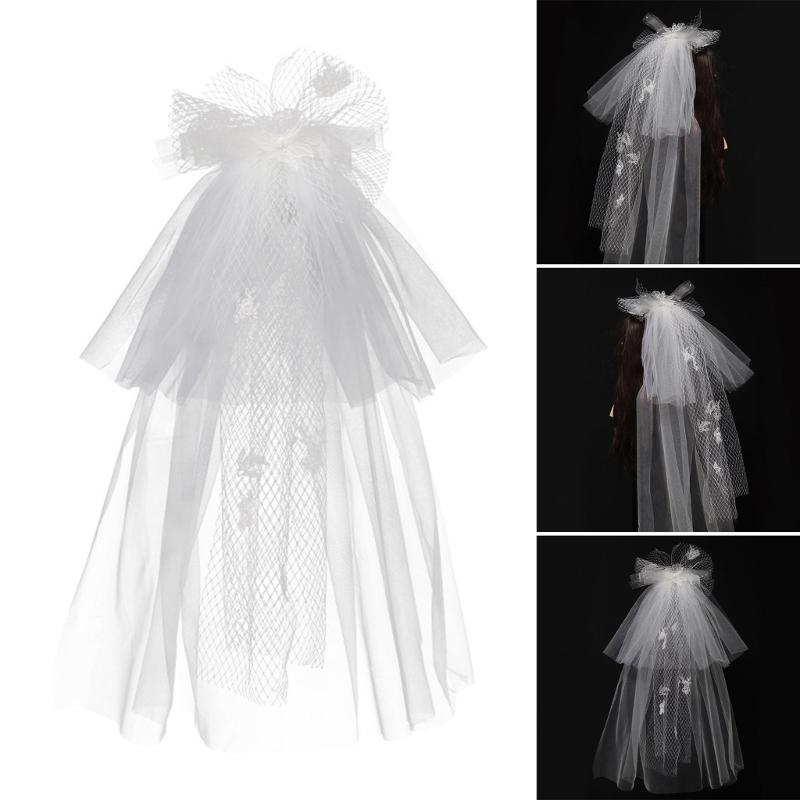 Sheer Veil Bridal Veil Bride Gift, Bridal Shower, Wedding Veil White Bowknot