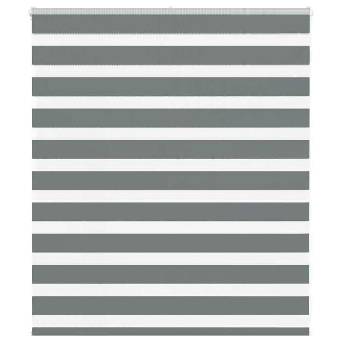 VidaXL Store zèbre gris foncé largeur du tissu 120,9 cm polyester, store à enrouleur zébré, store zébré pour fenêtre, store 4014110
