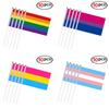 10 banderas del orgullo gay fáciles de sostener, minibandera arcoíris homosexual con mástiles para ovaciones, accesorios para fiestas, festivales y orgullo, 14 x 21 cm