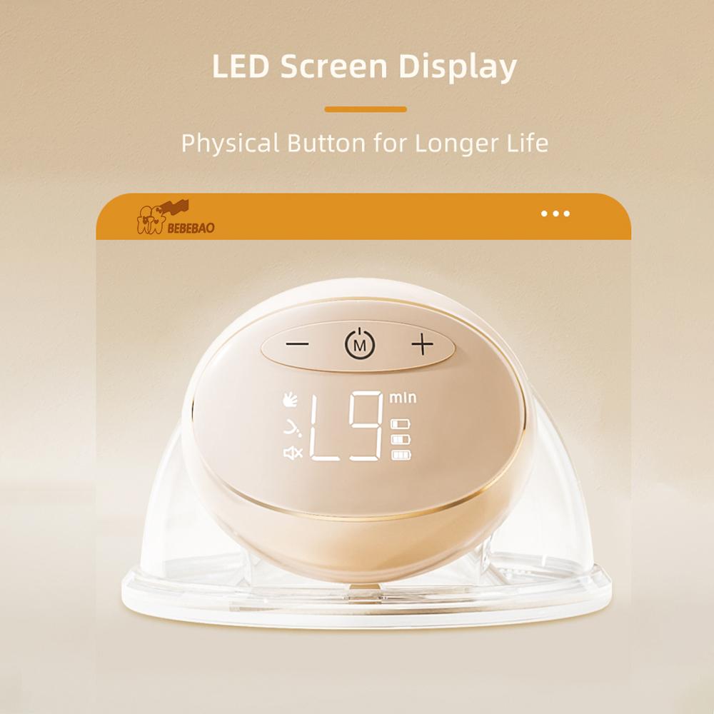BEBEBAO 240mL Wearable Electric Breast Pump Hands Free Milk Pump with LED Display 3 Modes of Suction 2 Food-grade Material