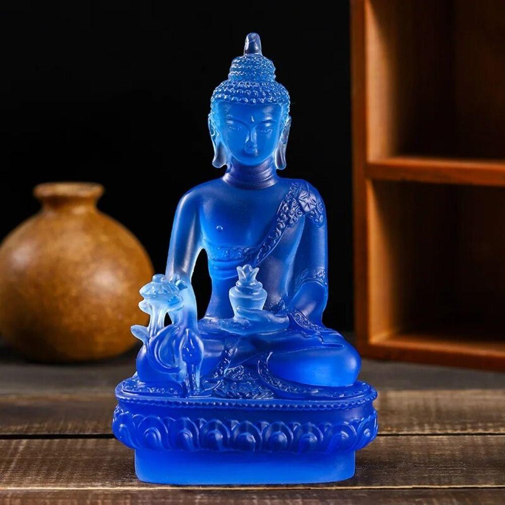 Resin Craft Medicine Buddha Statue Thai-style Pharmacist Buddhist Sculpture  Temple
