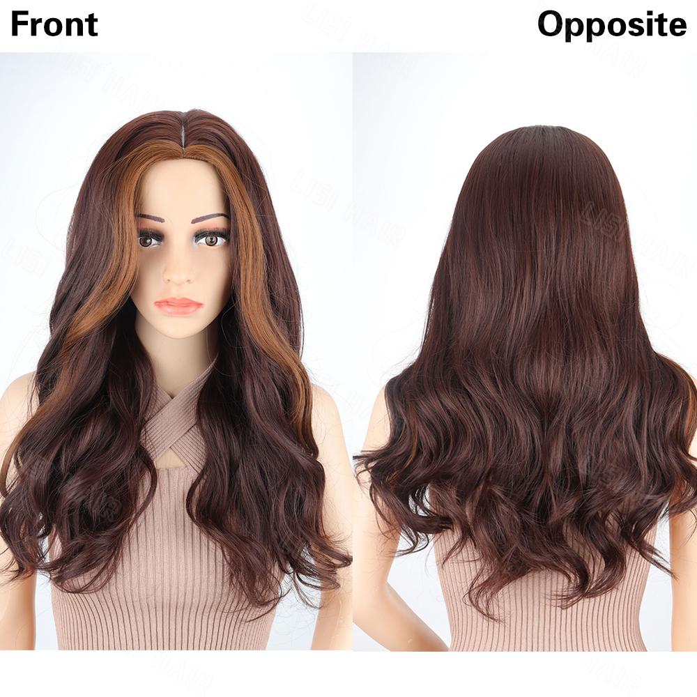 

MISS WIG Синтетический длинный волнистый парик от коричневого до светлого цвета, наращивание натуральных волос, термостойкий парик для женщин, повседневная вечеринка, косплей, использование 60cm