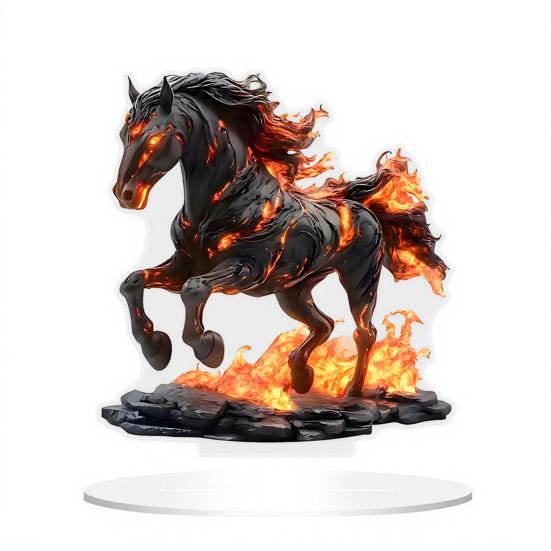 Acrylic Horse Sign Tabletop Decoration 2D Flat Desktop Ornament for Home Office Living Room Shelf Fireplace