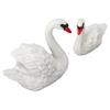 2pcs White Resin Swan Ornaments Small Cake Topper Set Swan Couple Figurines  Living Room Decor