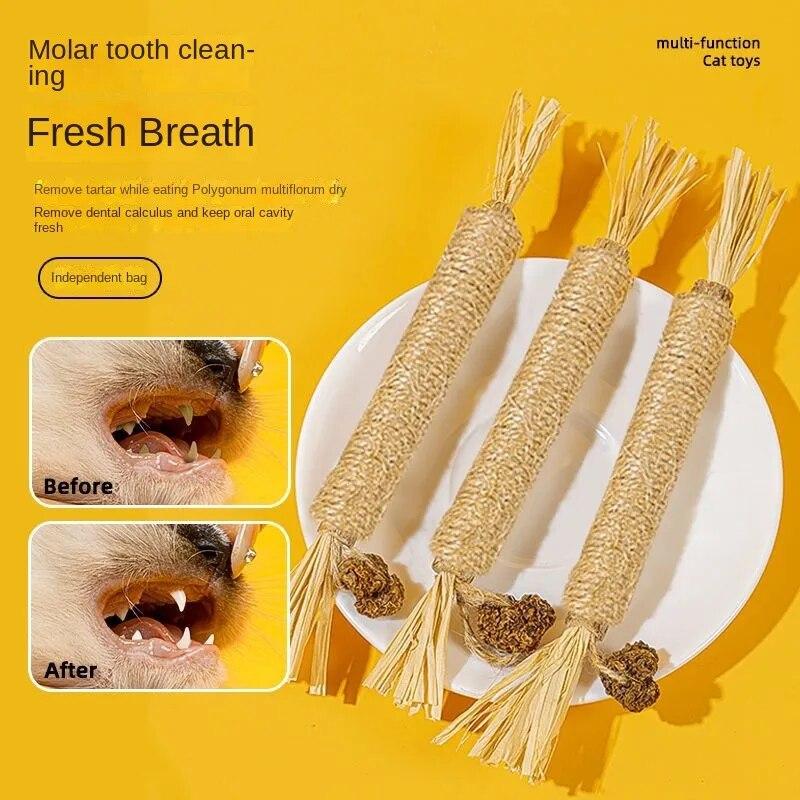 Mutian Polygonum Teething Stick Cat Toys Self-Help Relief Teasing Stick Bite-Resistant Catnip Balls Cat Supplies Cat Breeder's Artifacts