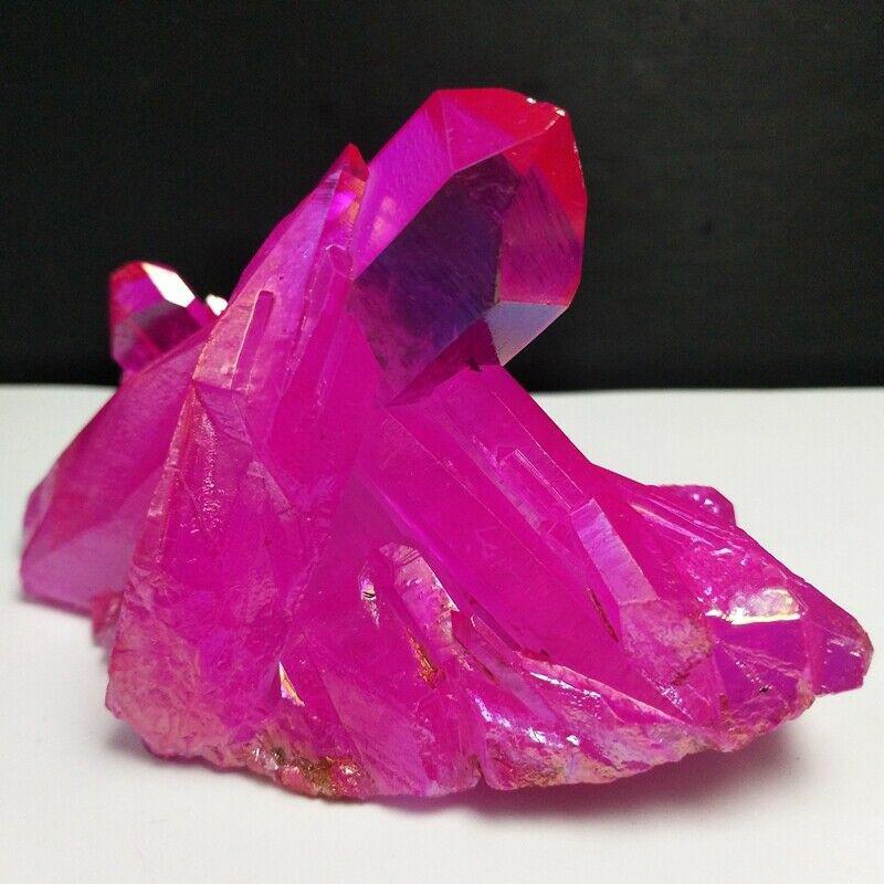 Natural Titanium Druzy Quartz Cluster Crystal Red Geode Gemstone Decor Specimen