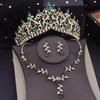 Luxury Tiaras Bridal Jewelry Sets for Women Flower Choker Necklace Sets Bride Crown Prom Wedding Jewelry Set Costume Accessory