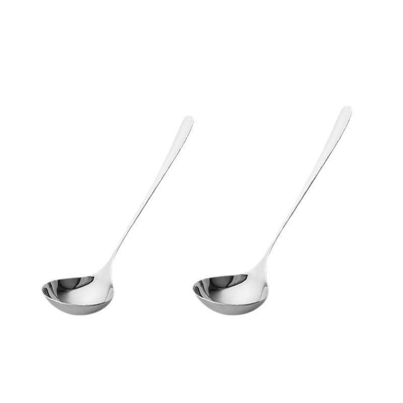Stainless Steel Long-Handle Soup Spoon for Eating Watermelon and Porridge - Large, Deep, and Thickened Design