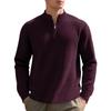 Men's Minimalist Casual Jacquard Half-Zip Stand-Up Collar Sweatshirt for Fall and Winter