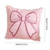 Yousheng  45x45CM Valentine's Day Bow Throw Pillow Cover Pink Bowknot Pillow Case Home Living Room Bedroom Sofa Bed Decorative Square Cushion Cover