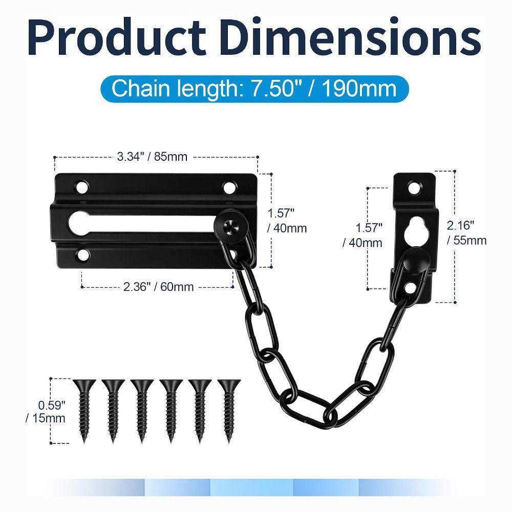 Anti-Theft Door Chain Lock Anti-Corrosion Secondary Door Lock Extra Door Lock  Home Security