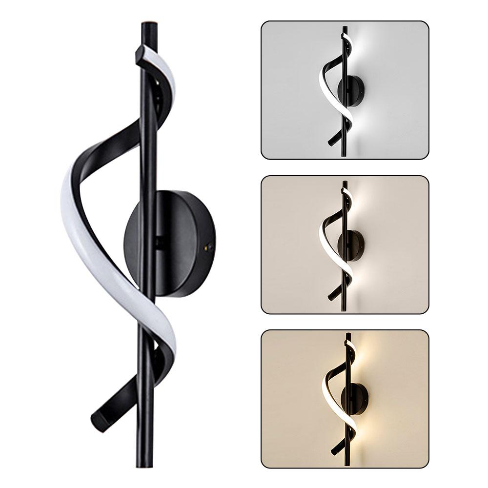 LED Wall Lamp Bedside Sconce Gold Decorative Lighting Three-color Adjustable Light Living Room Balcony Corridor Indoor Fixtures
