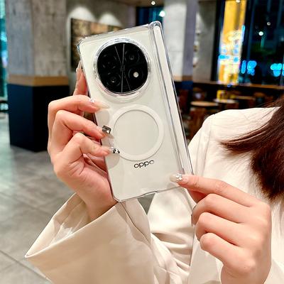 Für OPPO Find N5 Klare Flip-Hülle Magnetisch Anti-Fingerabdruck Sturzsicher