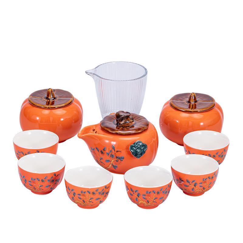 Persimmon Ruyi Tea Set, the Company's Annual Meeting Will Send Customers Exquisite Business Gifts, a Complete Set of Ceramics