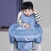 Coverall Baby Feeding Bibs Cute Pattern Smooth Surface Comfortable Dining Chair Bib Set for Home Blue with Storage Bag