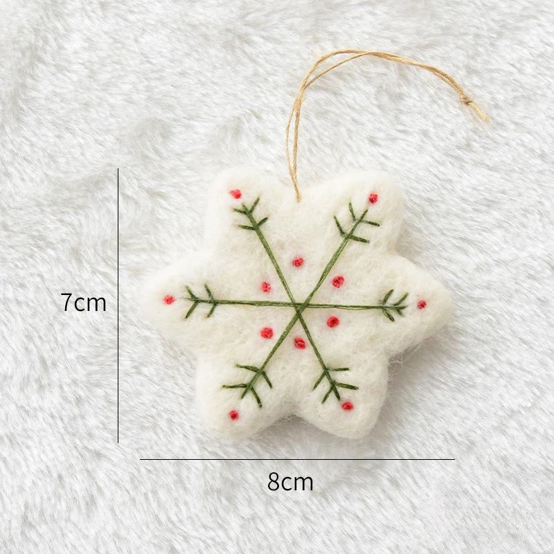 1pc Christmas Decoration Wool Felt Snowflake Mini Christmas Tree Pendant Christmas Ornament