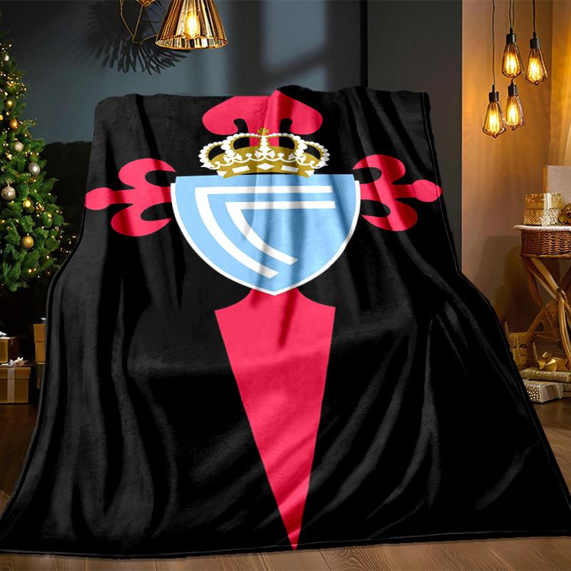 Celta Vigo Wappen Design Decke Outdoor Flanelldecke für Camping, Wandern, Gartenpartys, Picknick-Zubehör, Geschenk für Familie und Freunde