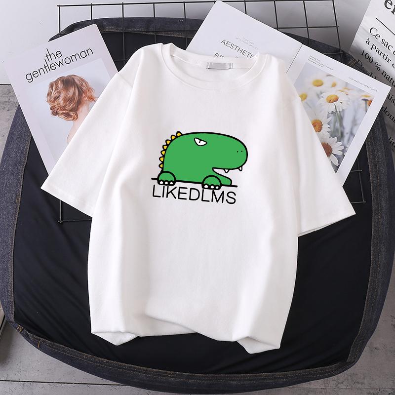 Letní tričko s krátkým rukávem oversized triko Roztomilý vzor topů Dámská trička Tričko se vzorem zvířecí kachny Bílá dámská trička