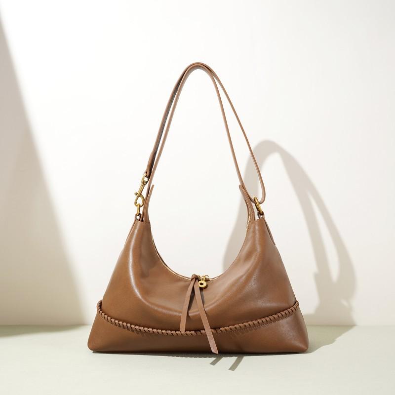 

New Authentic Leather All-matching Fashionable Underarm Bag Women s Cross-body Niche High-end Commuter Shoulder 36x12x23cm