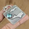 Natural Swiss Blue Topaz Gemstone Pendant 925 Sterling Silver Indian Jewelry