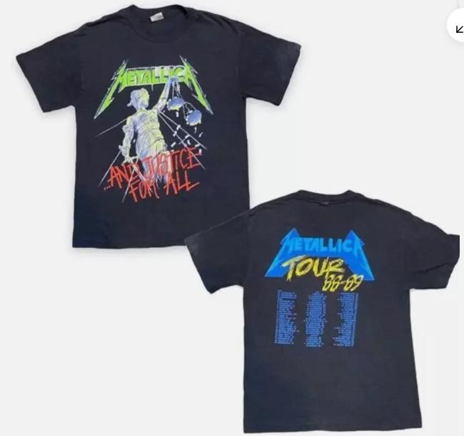 Metallica and justice for all t-shirt heavy metal t-shirt adult men's black new band singer t-shirt
